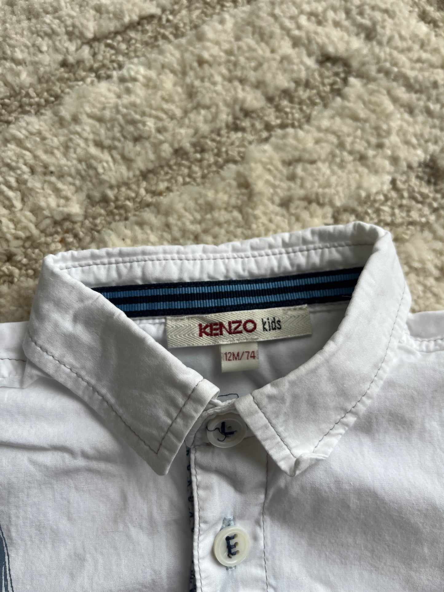 Chemise à manches courtes blanche et dessin port Kenzo Kids - 12 mois