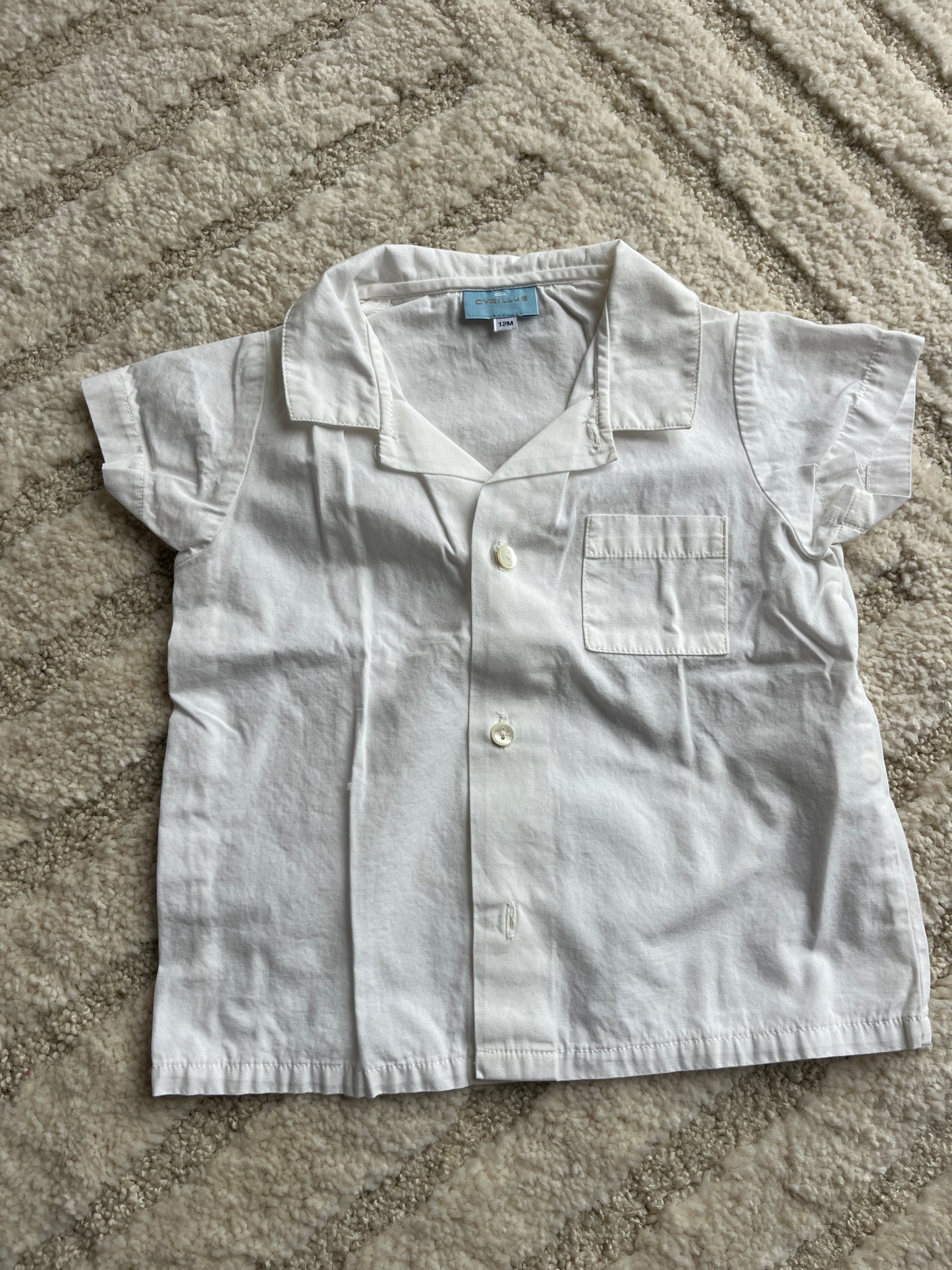 Chemise à manches courtes blanche légère Cyrillus - 12 mois