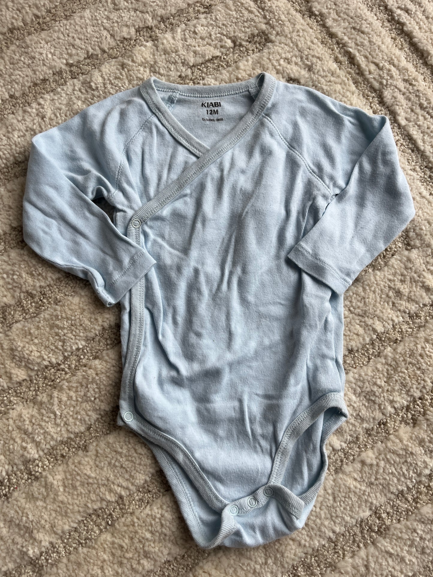Body à manches longues en jersey bleu asymétrique - 12 mois