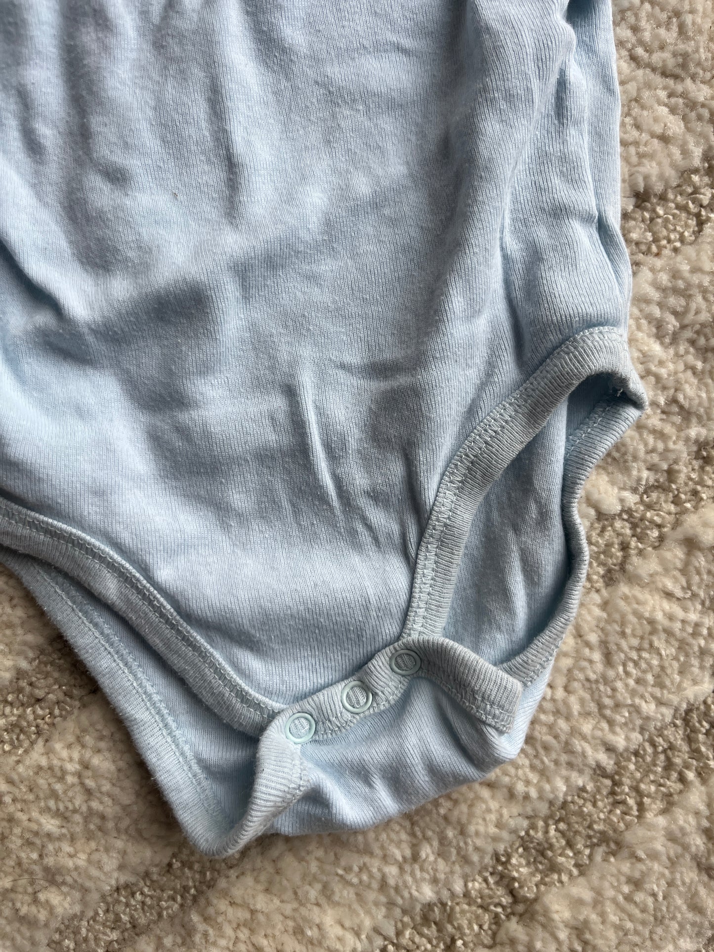 Body à manches longues en jersey bleu asymétrique - 12 mois