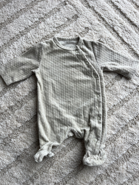 Pyjama velours vert olive effet matelassé - 0 mois