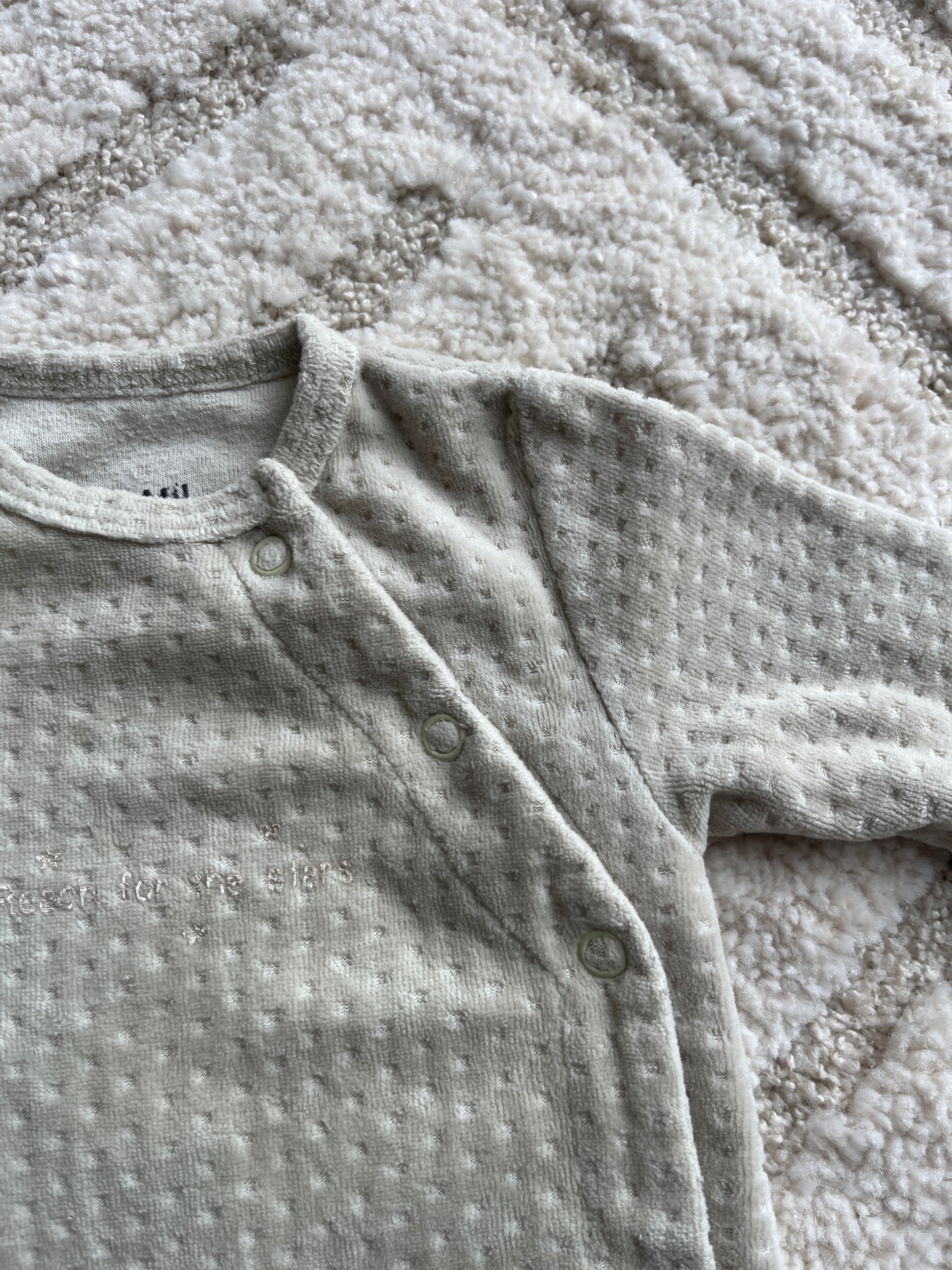 Pyjama velours vert olive effet matelassé - 0 mois
