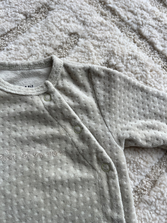 Pyjama velours vert olive effet matelassé - 0 mois