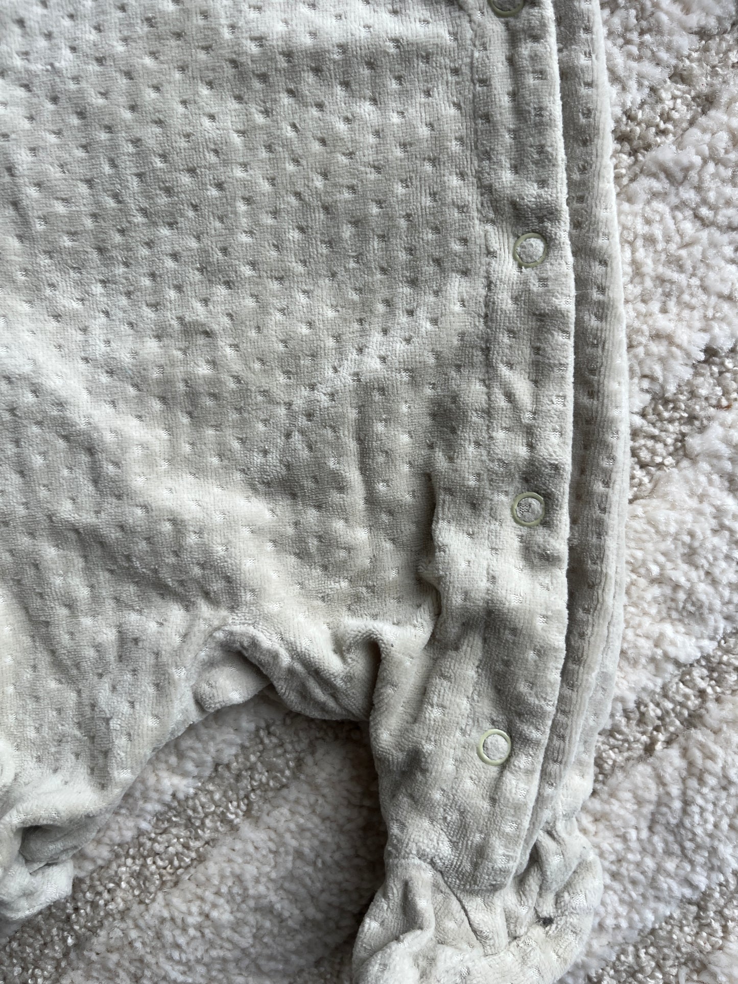 Pyjama velours vert olive effet matelassé - 0 mois