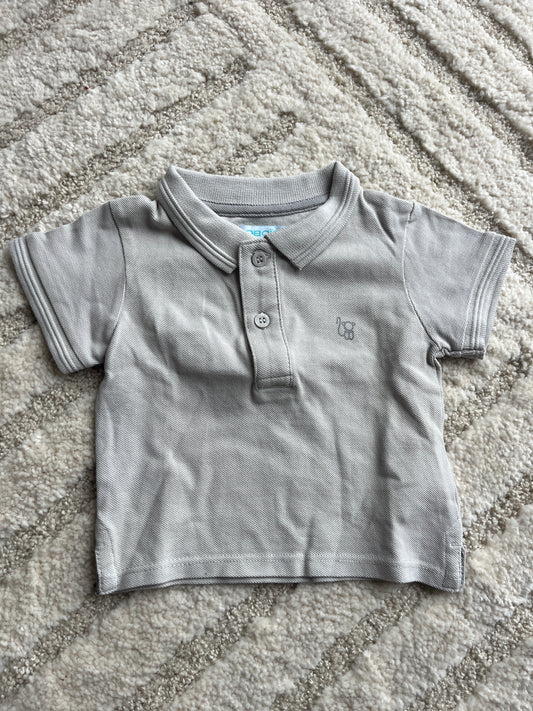 Polo à fines mailles à manches courtes beige Obaïbi - 3 mois