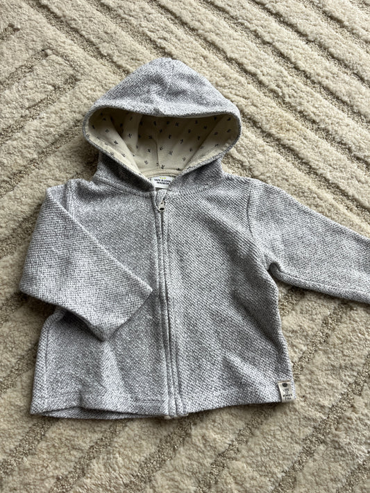 Veste à manches longues gris chiné ave capuche TAO - 18 mois