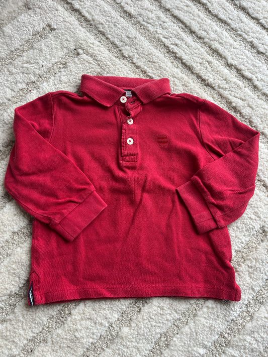Polo à manches longues rouge avec blason cousu Zara - 18/24 mois (92cm)