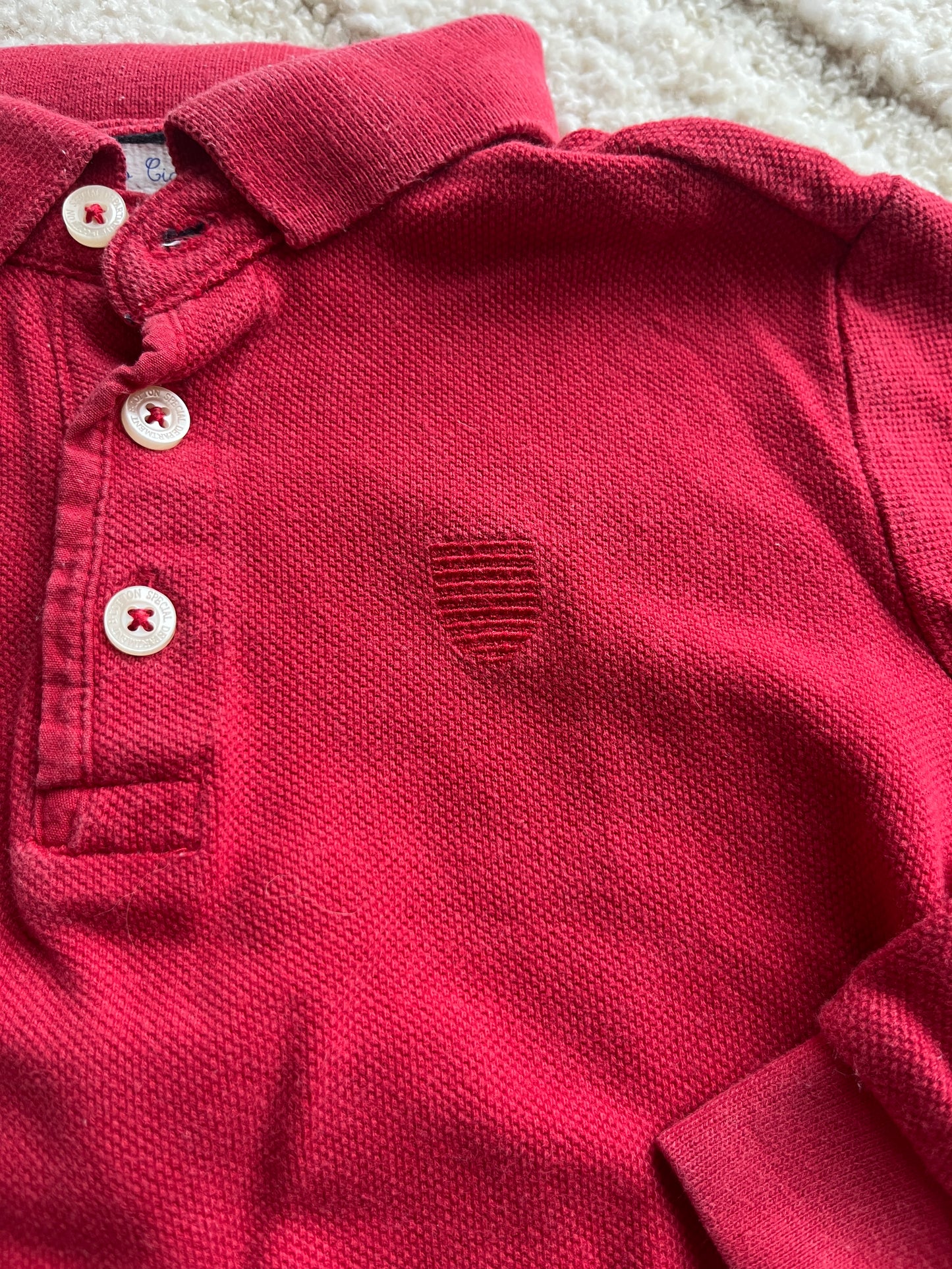Polo à manches longues rouge avec blason cousu Zara - 18/24 mois (92cm)