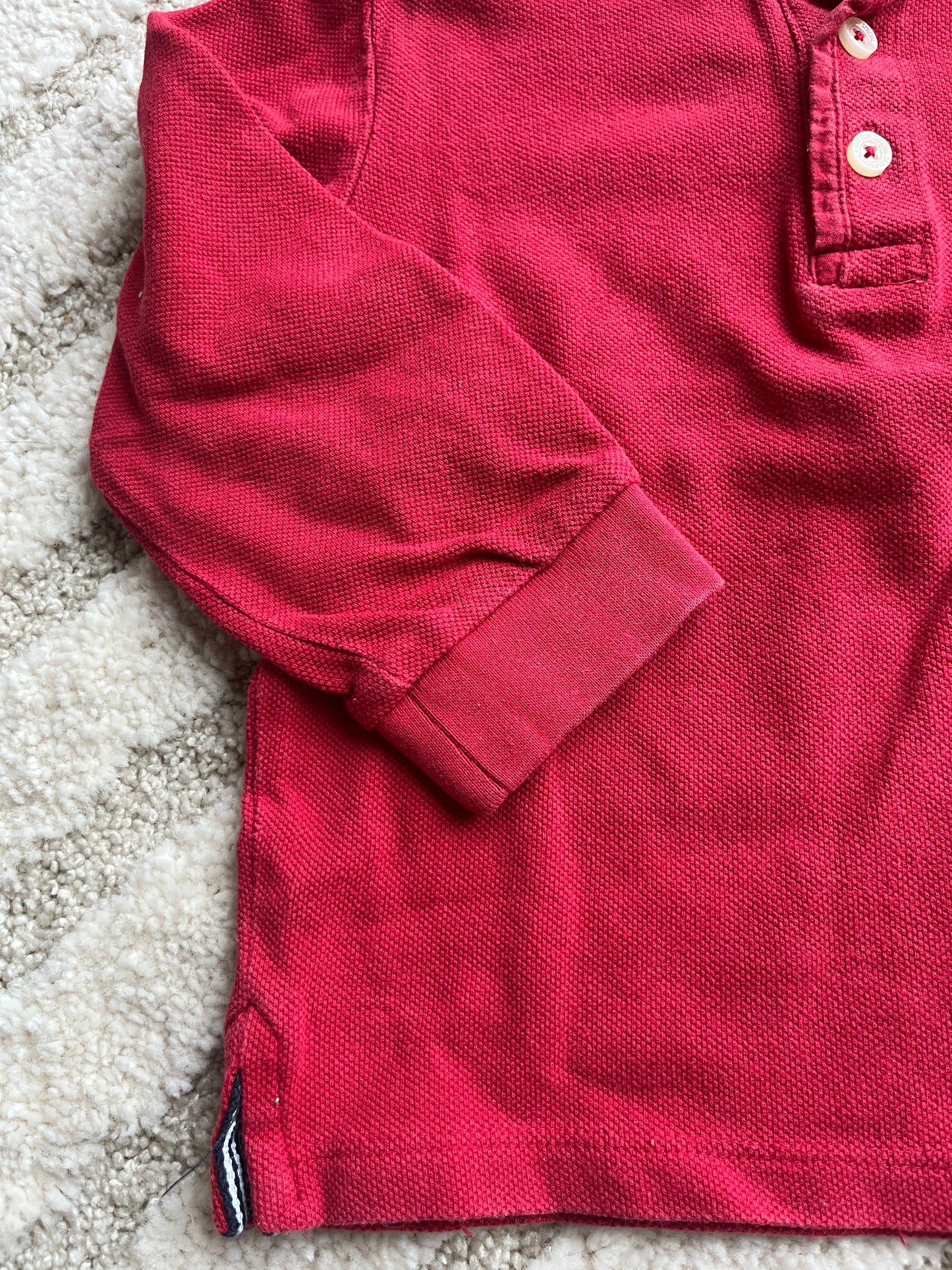 Polo à manches longues rouge avec blason cousu Zara - 18/24 mois (92cm)