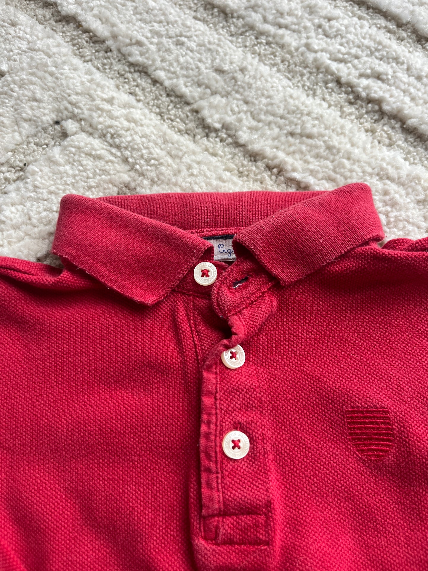 Polo à manches longues rouge avec blason cousu Zara - 18/24 mois (92cm)