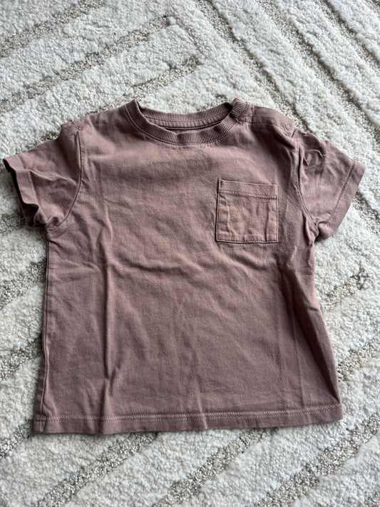 T-shirt à manches courtes marron avec poche - 2 ans