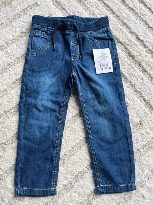 Jean bleu effet délavé avec poches NEUF - 18/24 mois (92cm)