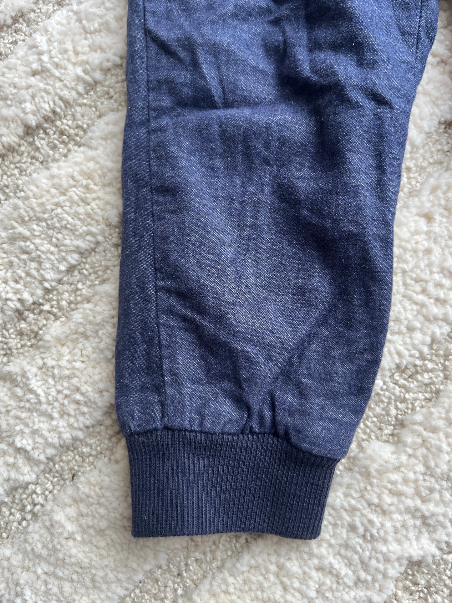 Pantalon type chino en tissu bleu marine avec poches Jean Bourget - 18 mois