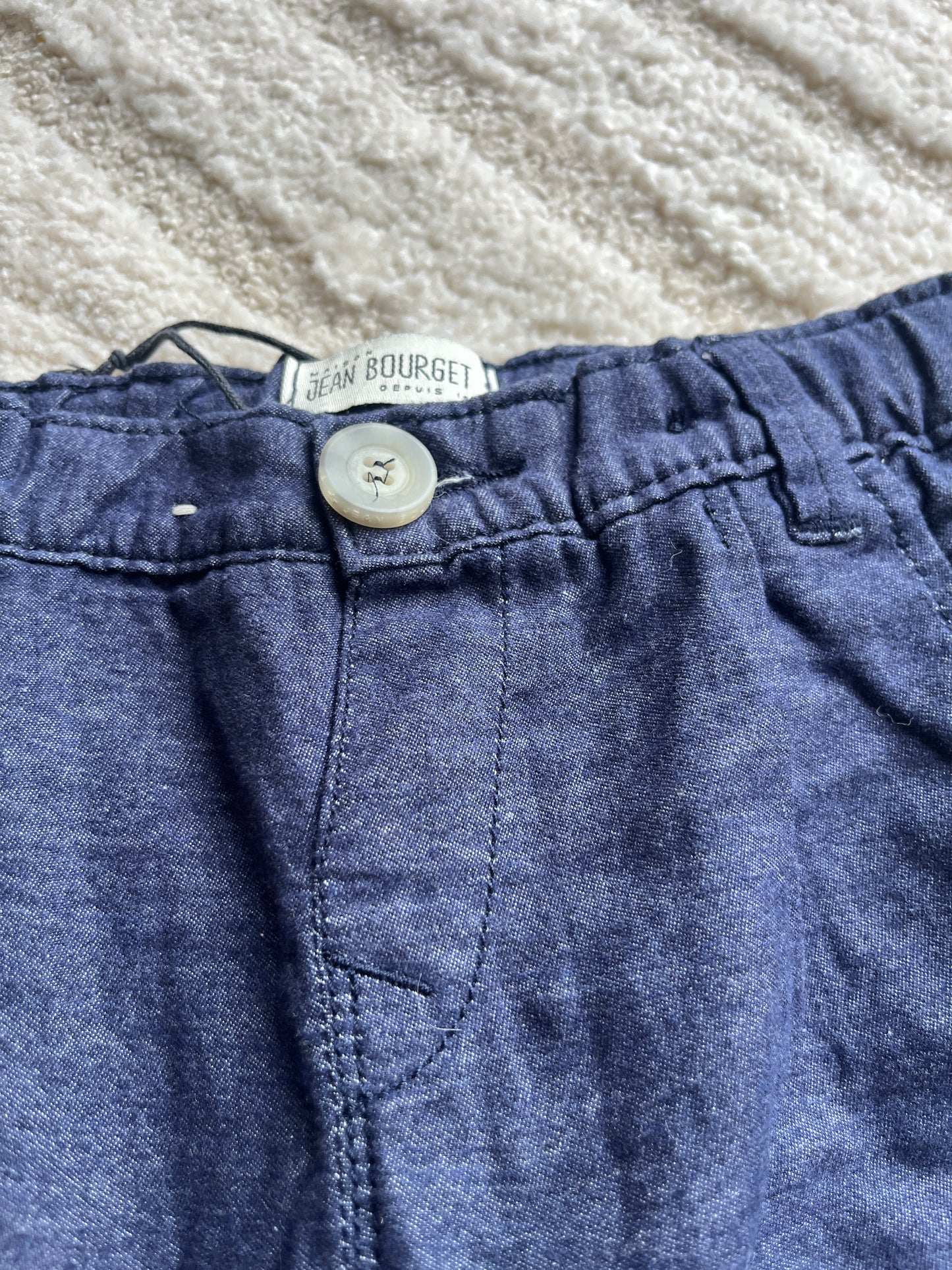 Pantalon type chino en tissu bleu marine avec poches Jean Bourget - 18 mois