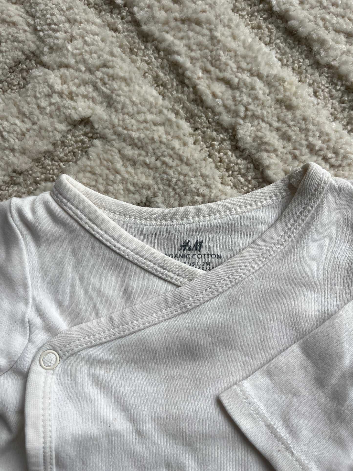 Body à manches longues en jersey crème asymétrique H&M - 1 mois