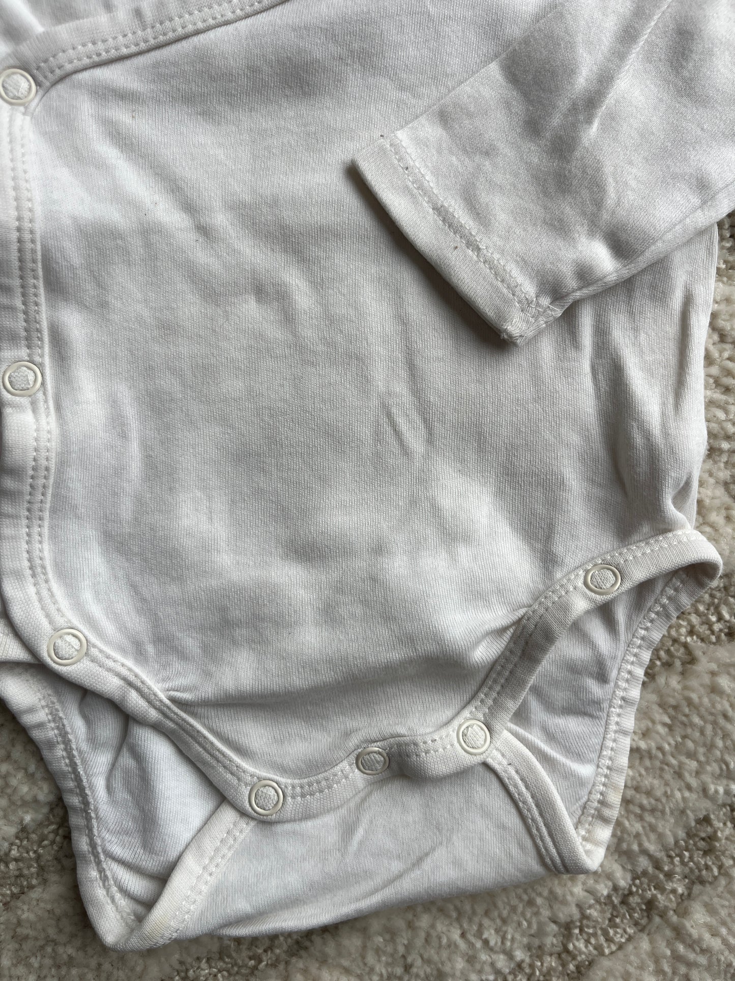 Body à manches longues en jersey crème asymétrique H&M - 1 mois