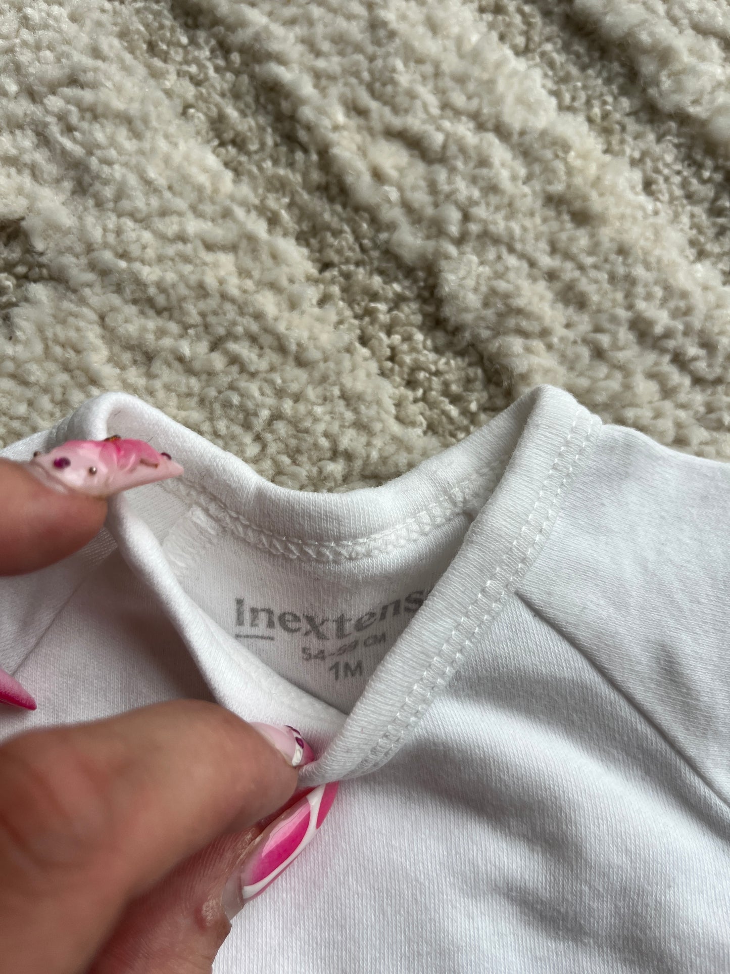 Body à manches courtes en jersey blanc asymétrique - 1 mois