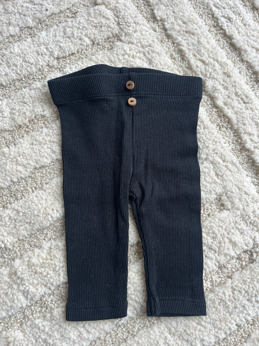 Legging noir côtelé avec boutons marrons Kiabi - 1 mois