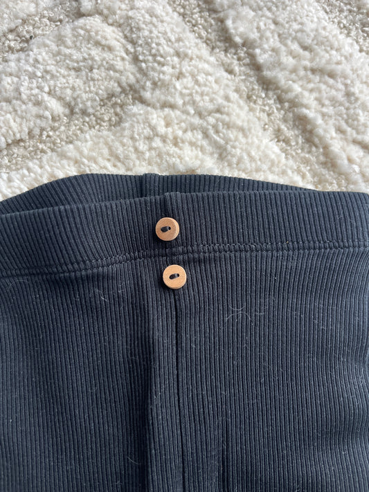Legging noir côtelé avec boutons marrons Kiabi - 1 mois