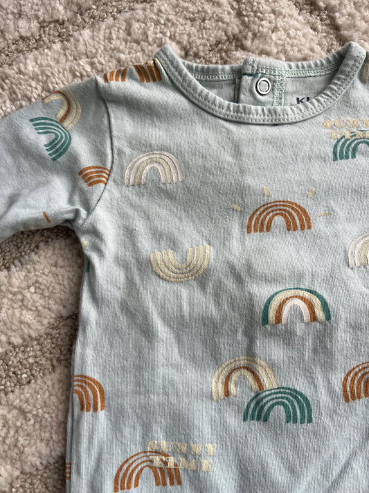 Pyjama léger en jersey bleu motifs arc-en-ciel - 1 mois