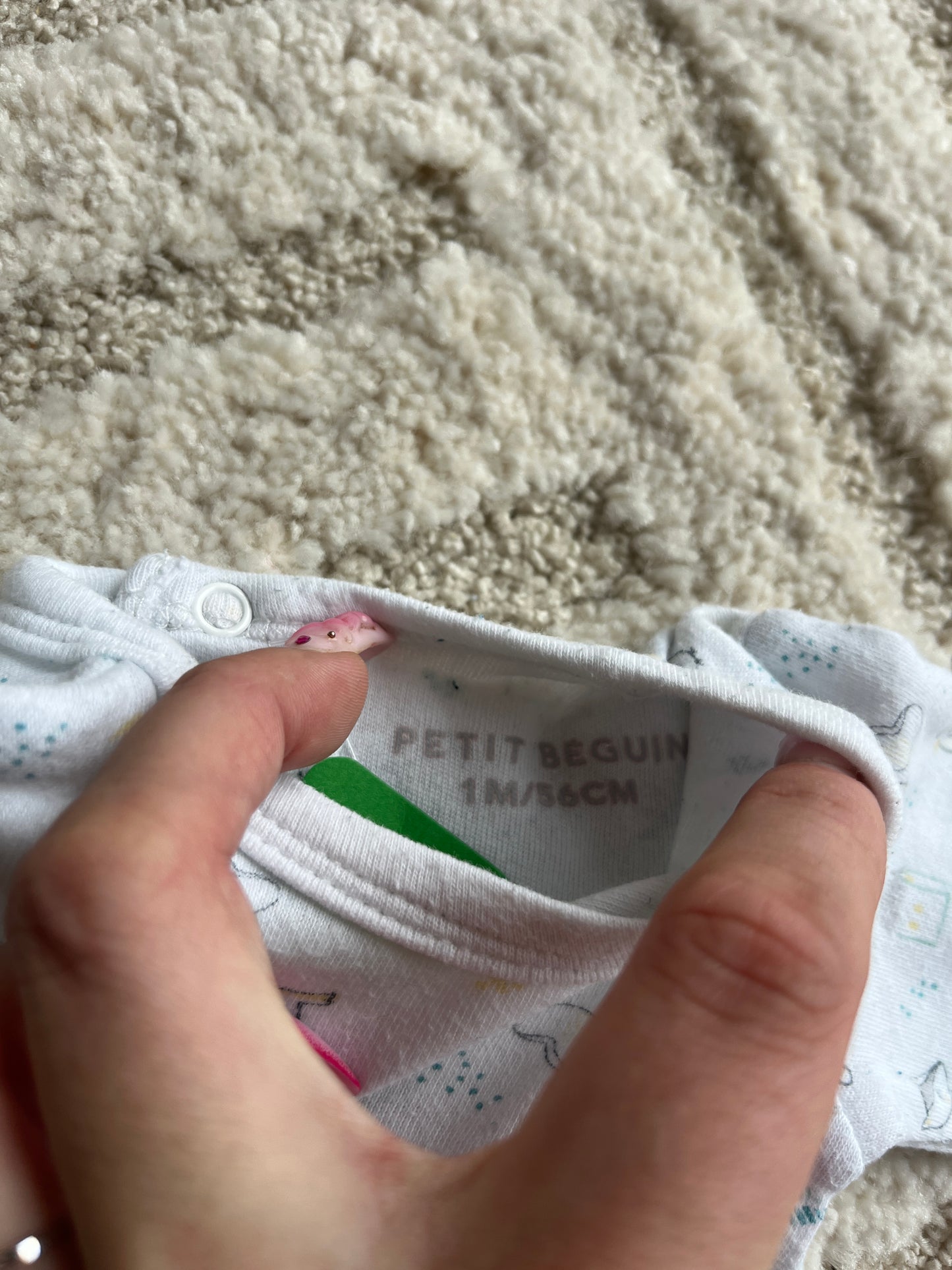 Body à manches longues blanc motifs animaux Petit Béguin - 1 mois