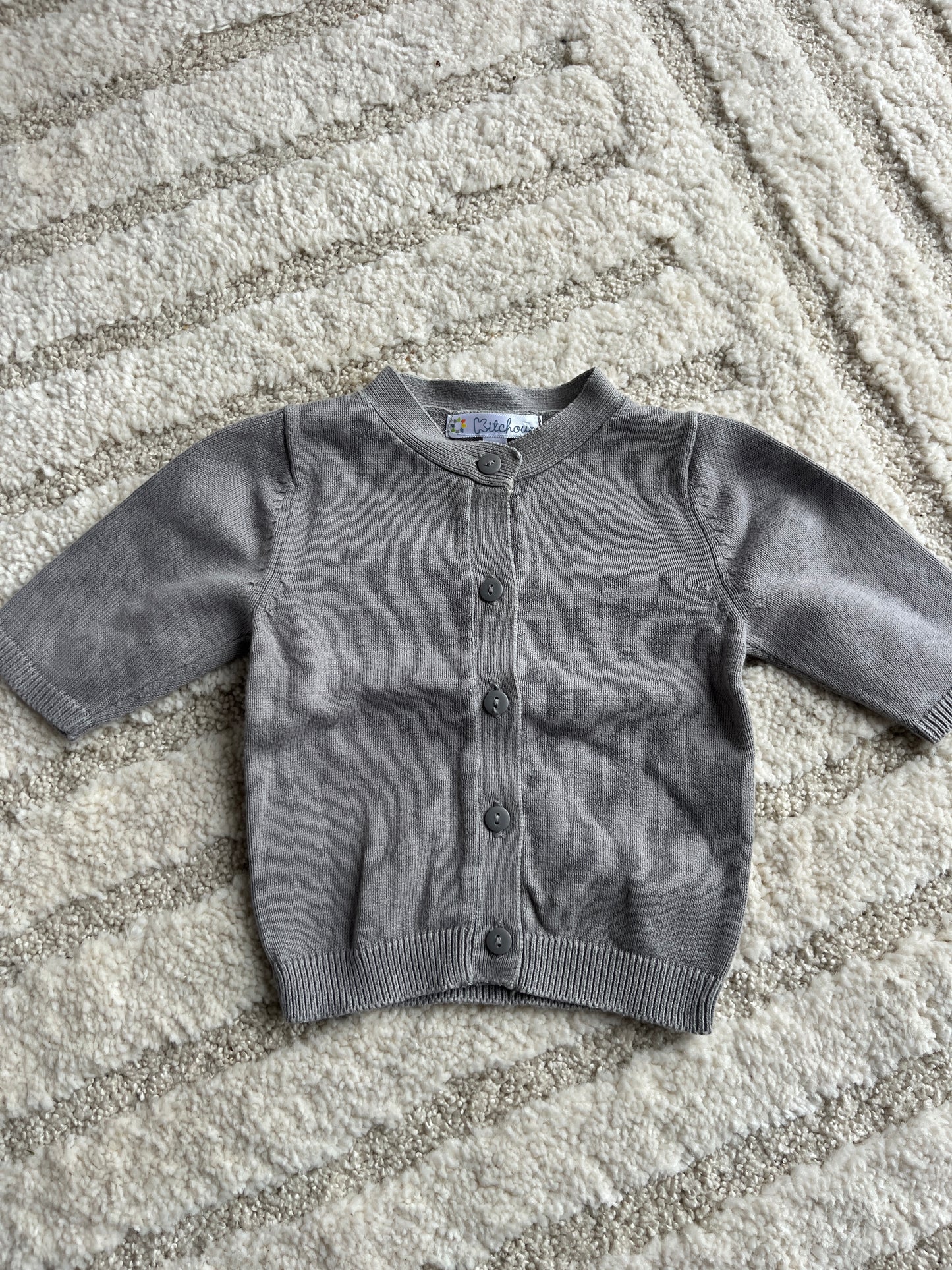 Cardigan à manches longues gris/marron Kitchoun - 1 mois