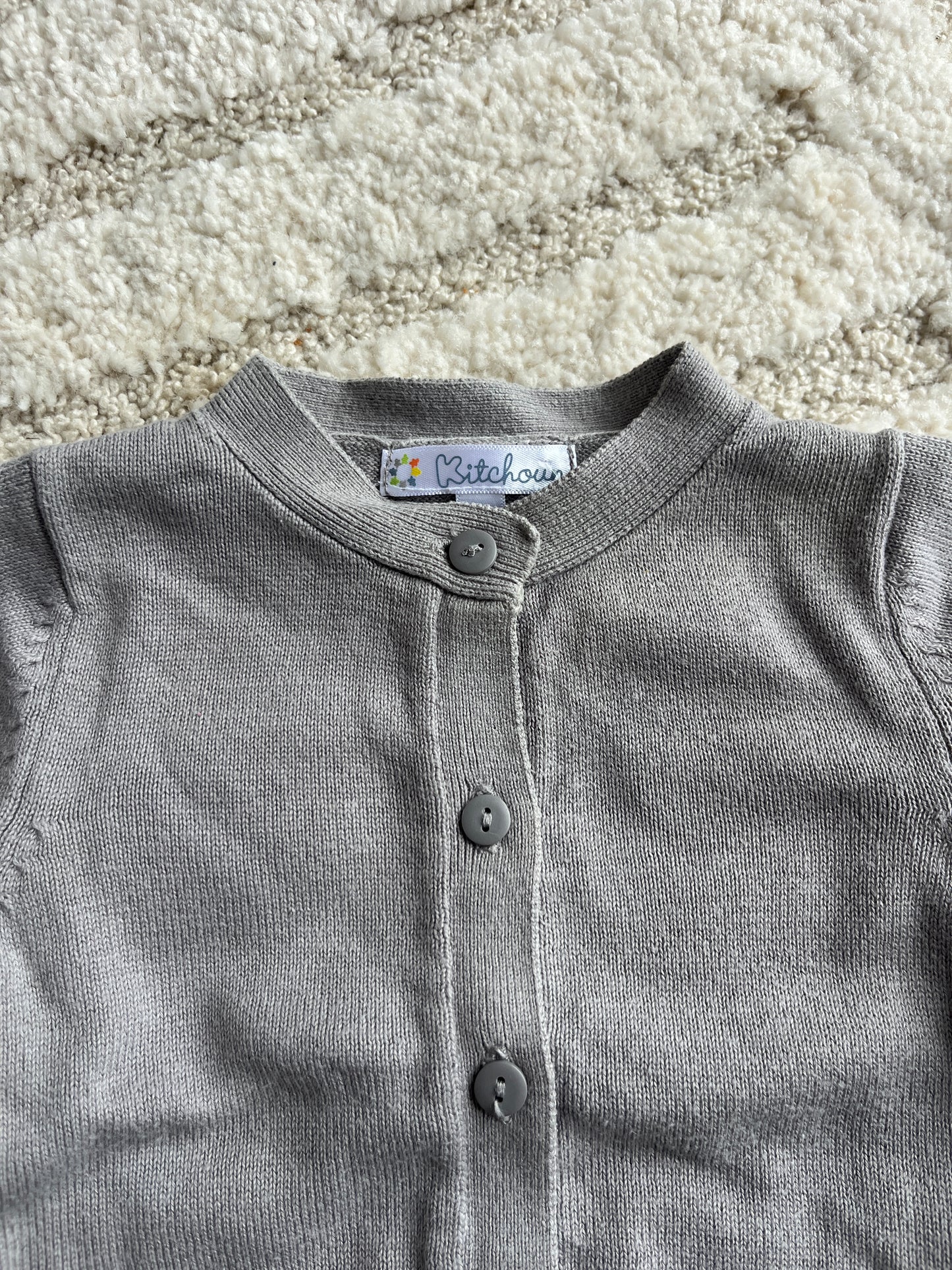 Cardigan à manches longues gris/marron Kitchoun - 1 mois