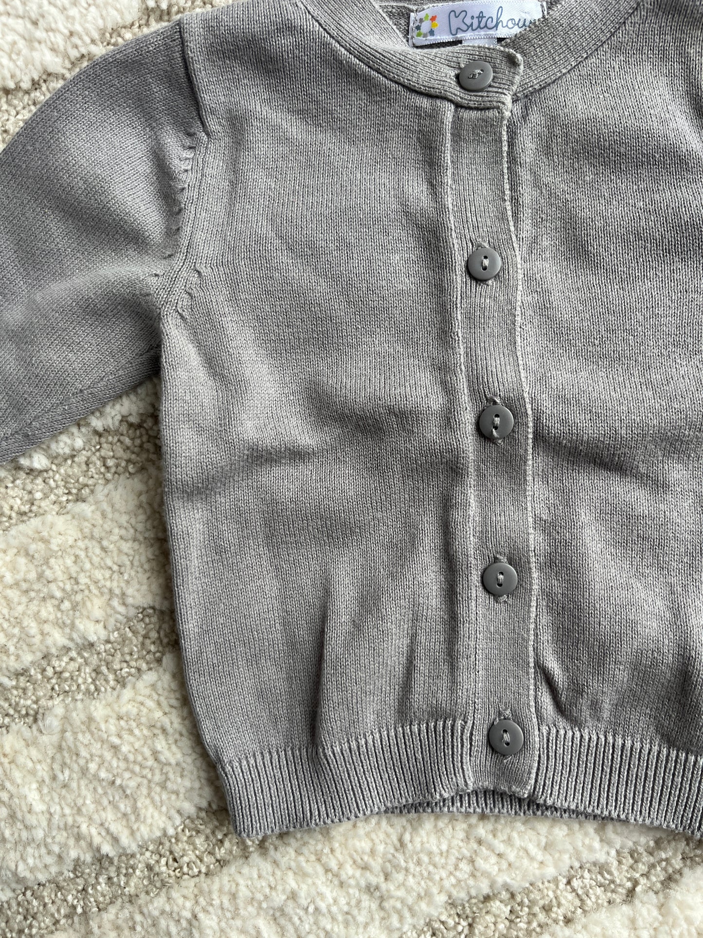 Cardigan à manches longues gris/marron Kitchoun - 1 mois