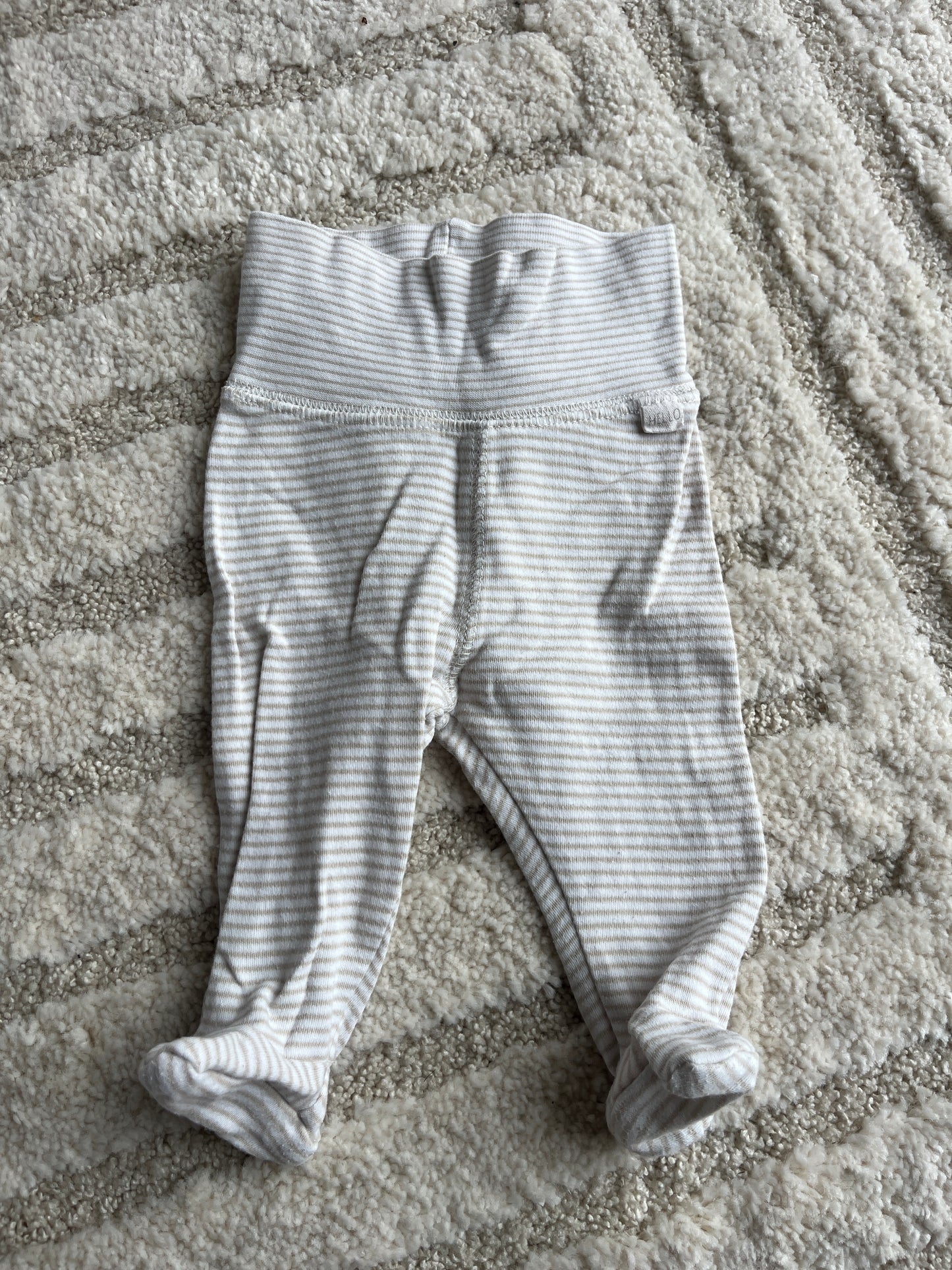 Legging en jersey rayé blanc et beige avec pied H&M - 1 mois