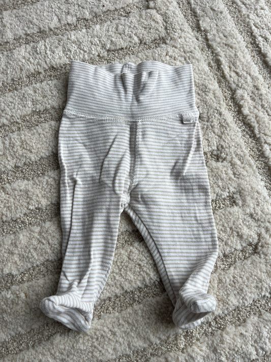 Legging en jersey rayé blanc et beige avec pied H&M - 1 mois