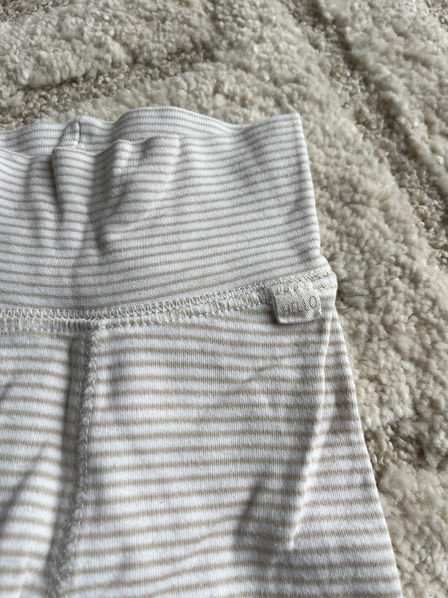 Legging en jersey rayé blanc et beige avec pied H&M - 1 mois