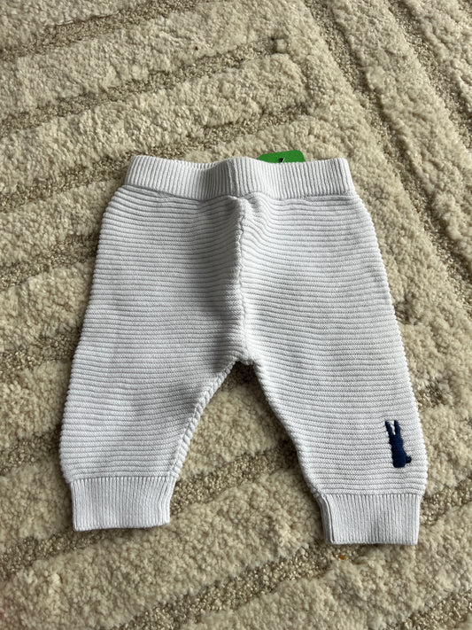 Legging côtelé blanc avec motif lapin Grain de Blé - 1 mois