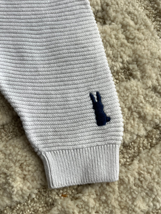 Legging côtelé blanc avec motif lapin Grain de Blé - 1 mois