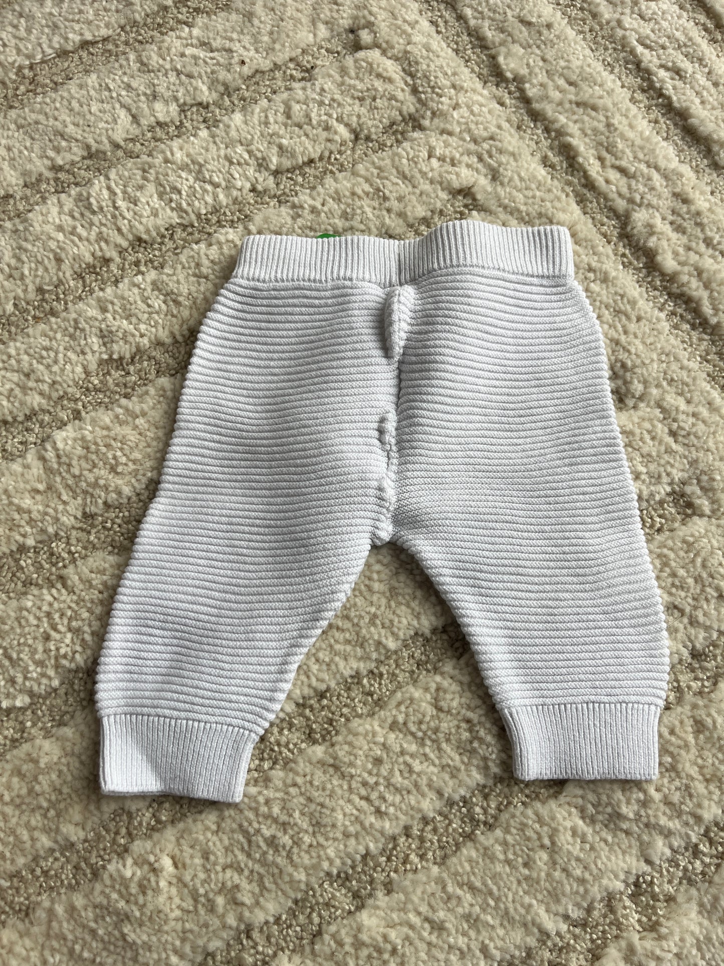 Legging côtelé blanc avec motif lapin Grain de Blé - 1 mois