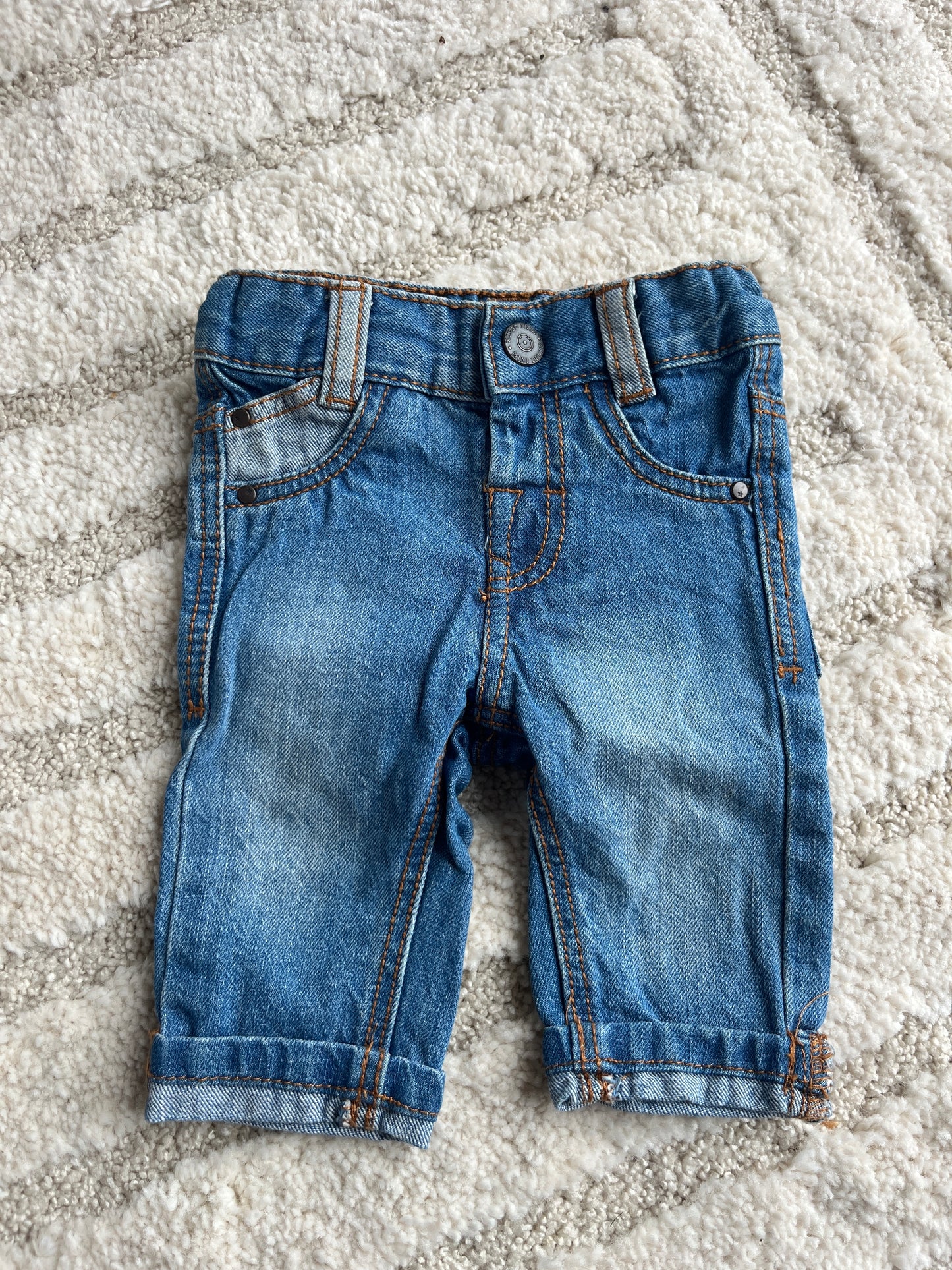 Jean slim bleu avec ourlets Kiabi - 1 mois