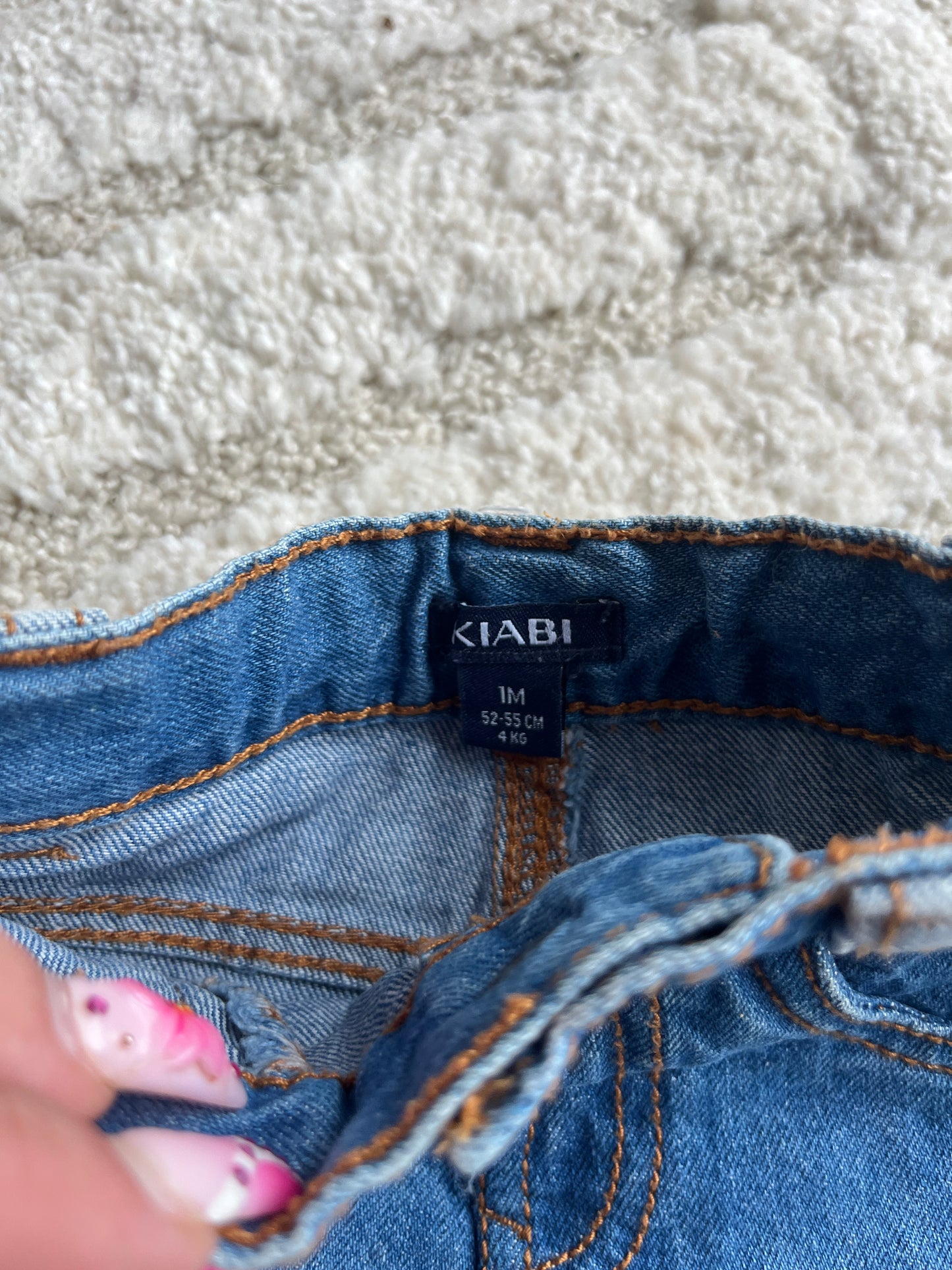 Jean slim bleu avec ourlets Kiabi - 1 mois