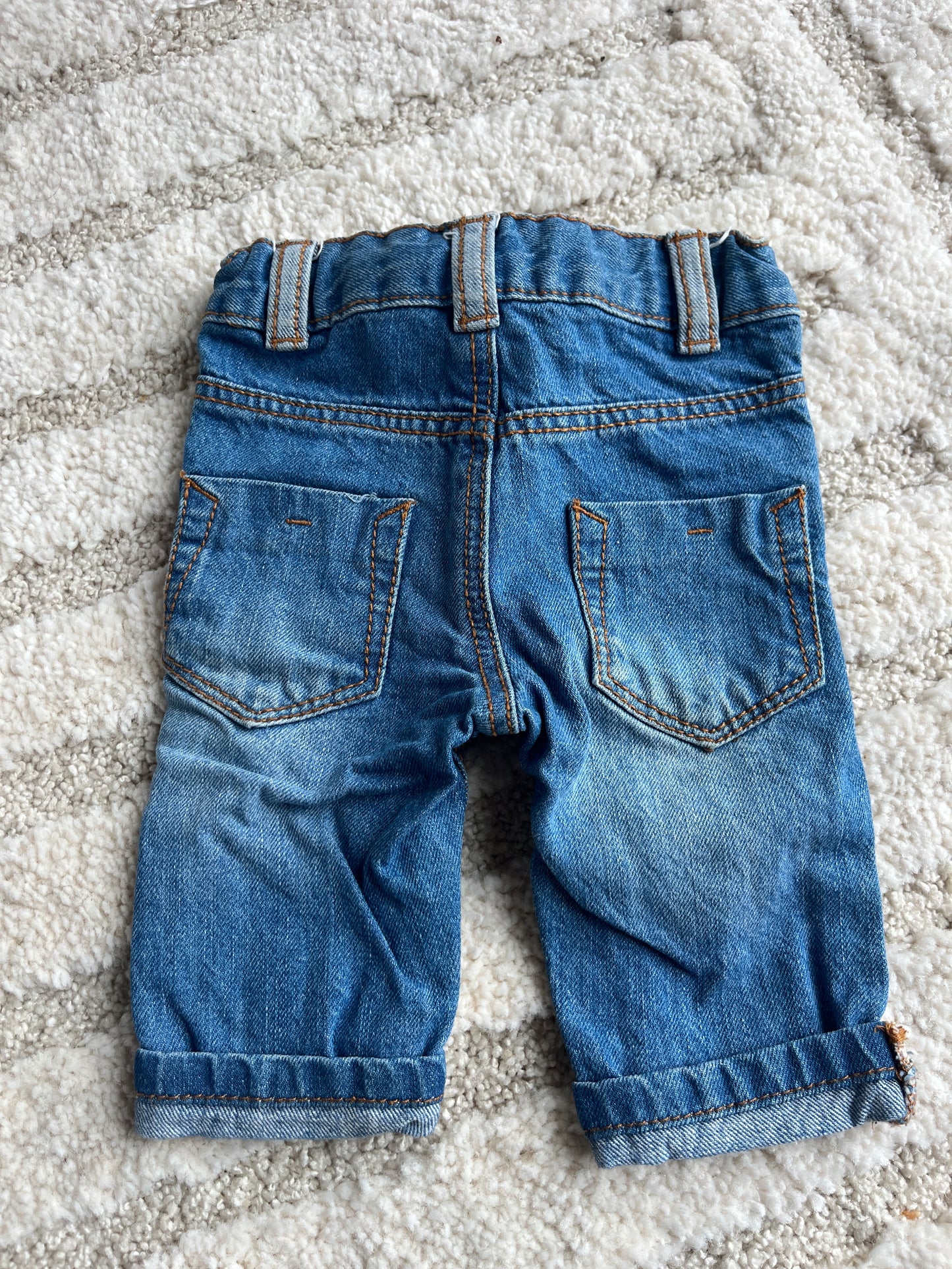 Jean slim bleu avec ourlets Kiabi - 1 mois