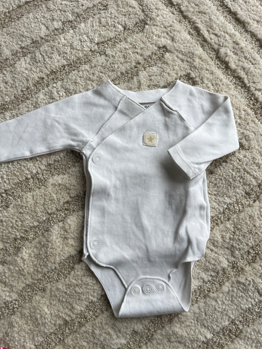 Body à manches longues blanc asymétrique avec étoile - 3 mois