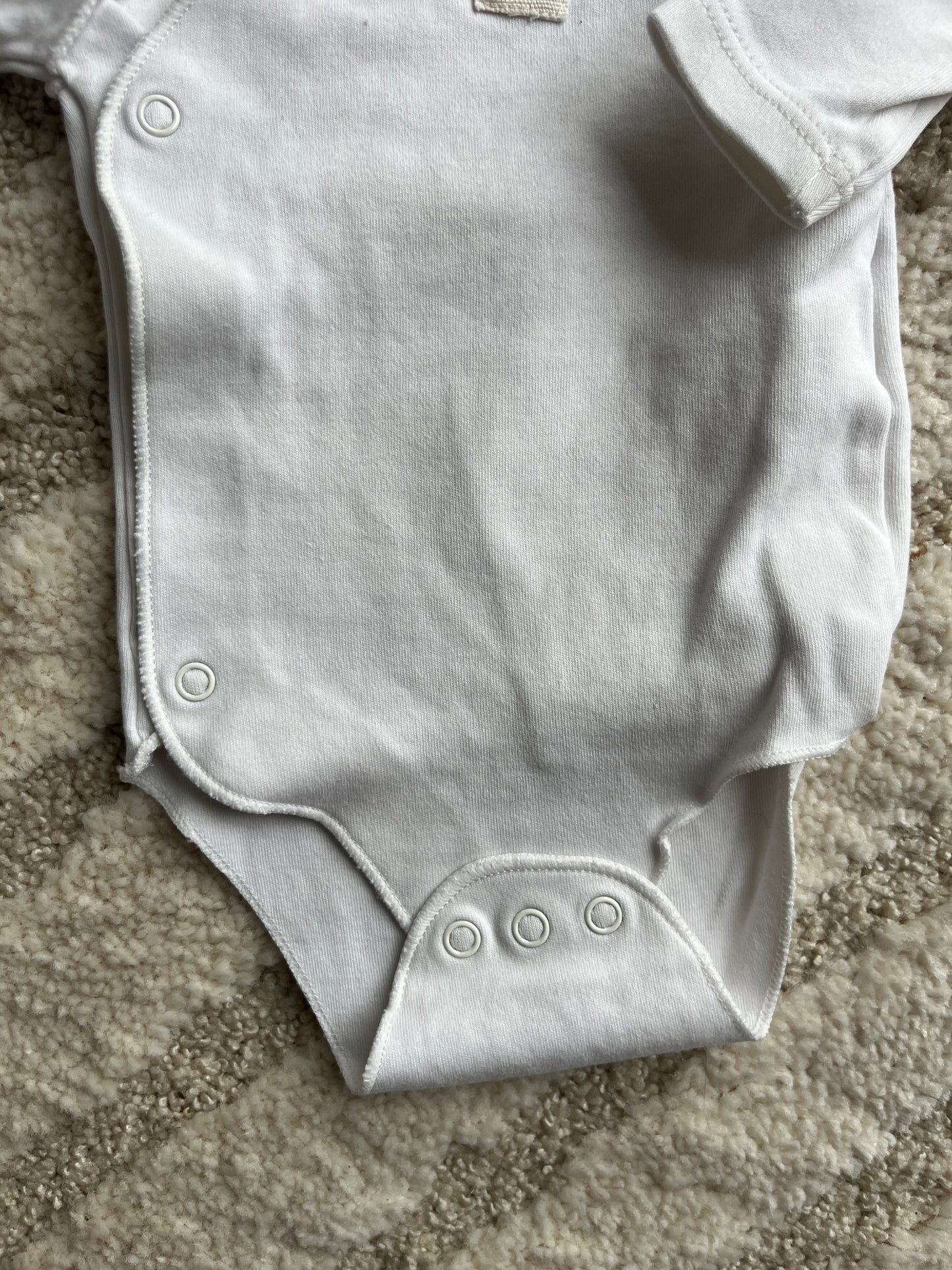 Body à manches longues blanc asymétrique avec étoile - 3 mois