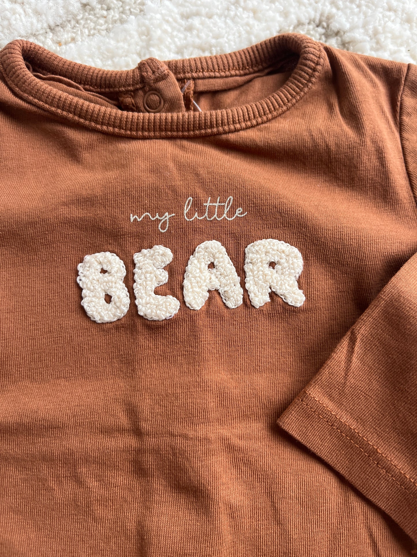 T-shirt à manches longues marron « my little bear » - 3 mois