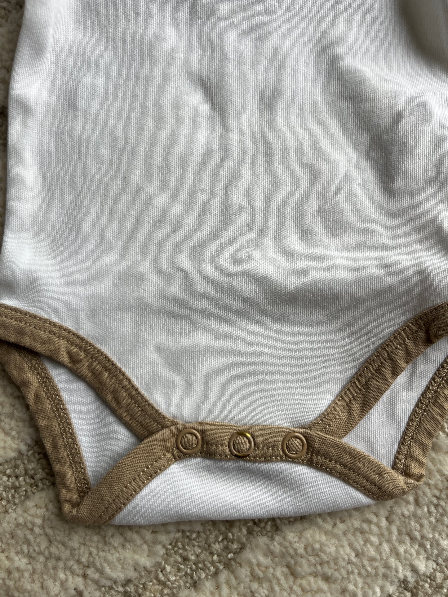 Body à manches longues blanc et marron motifs marmottes - 3 mois