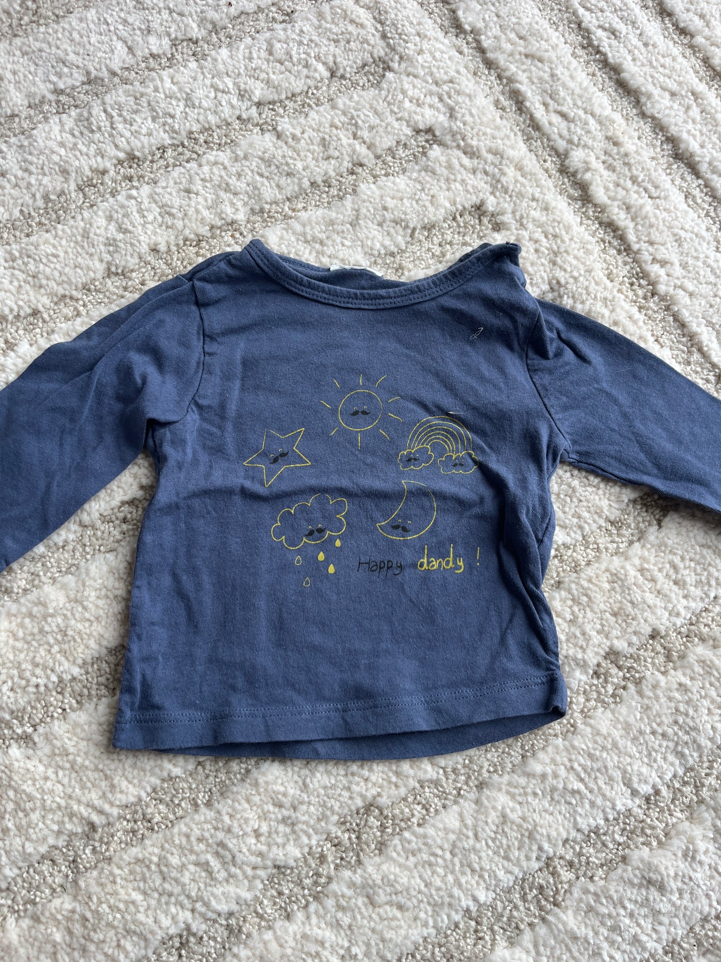 T-shirt à manches courtes bleu motifs météo - 3 mois