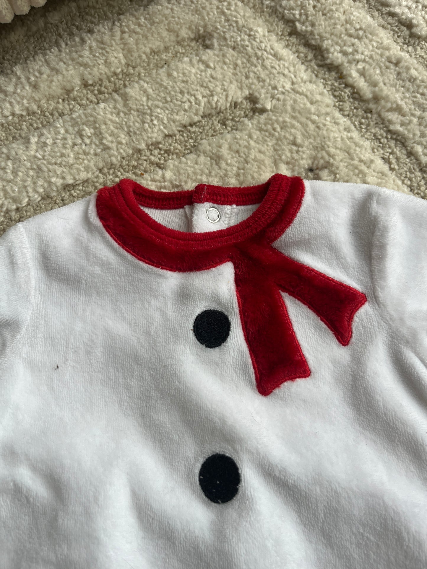 Pyjama velours Noël bonhomme de neige - 3 mois