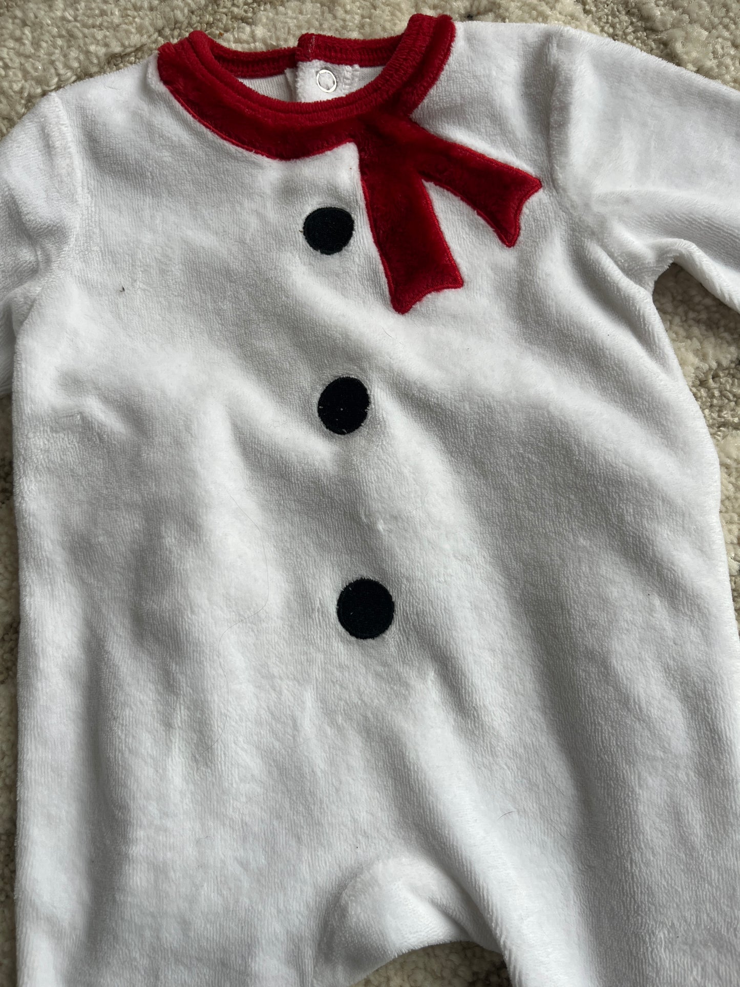 Pyjama velours Noël bonhomme de neige - 3 mois