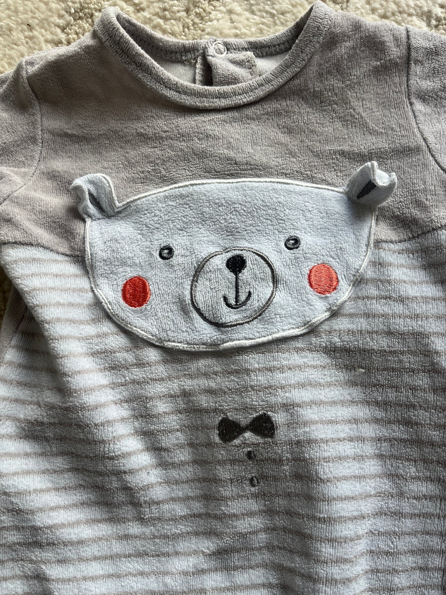 Pyjama velours beige ourson Sucre d’Orge - 12 mois