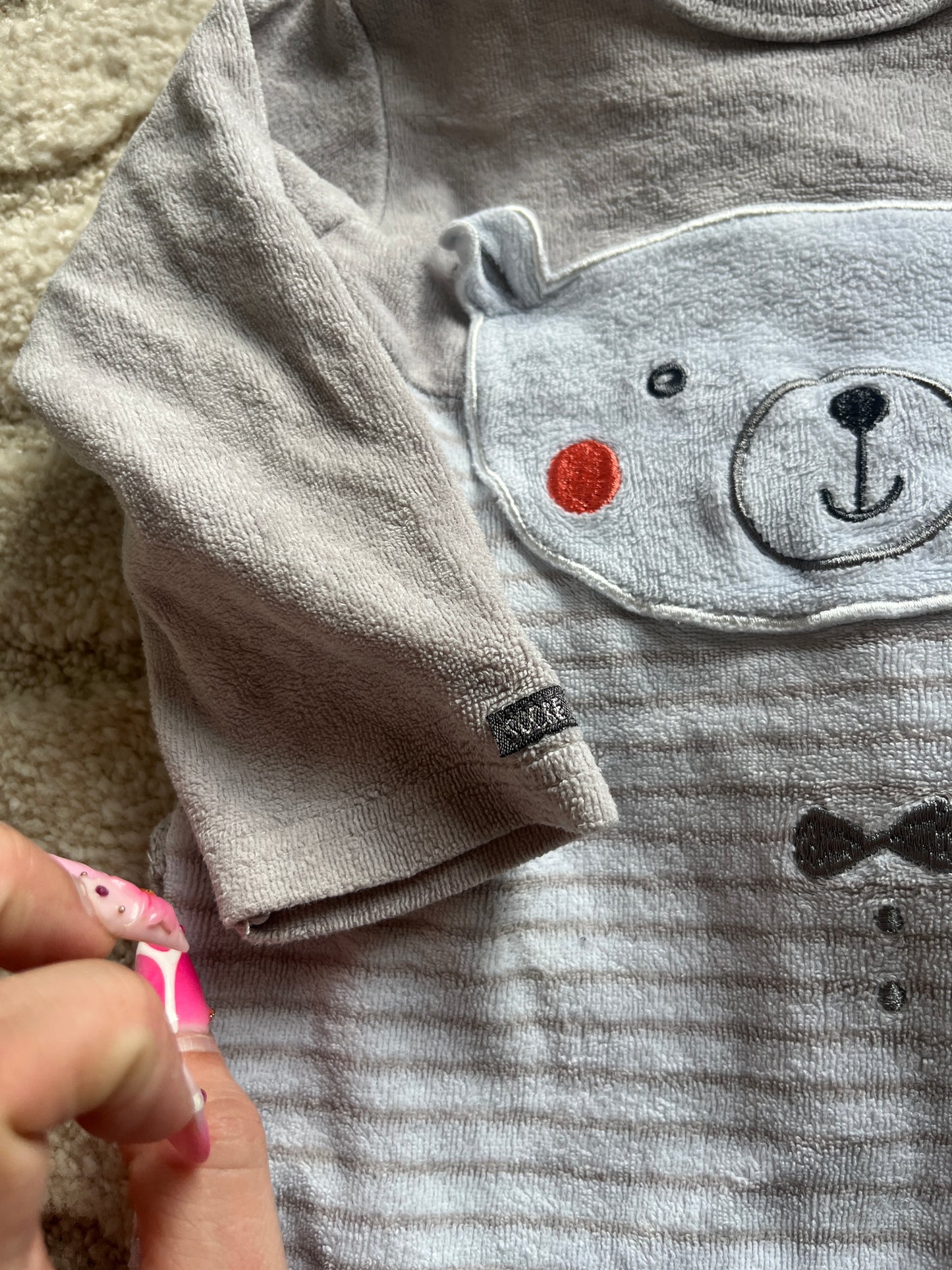 Pyjama velours beige ourson Sucre d’Orge - 12 mois