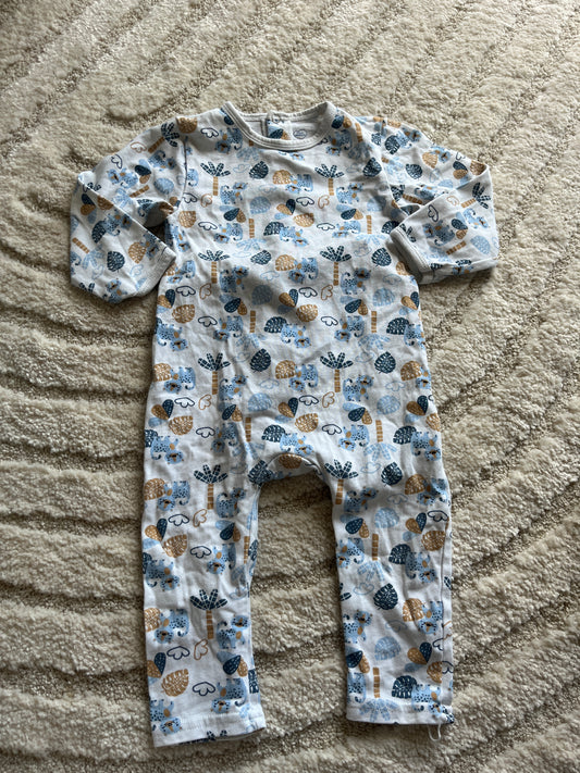 Pyjama léger motifs savane en bleu et beige - 18 mois