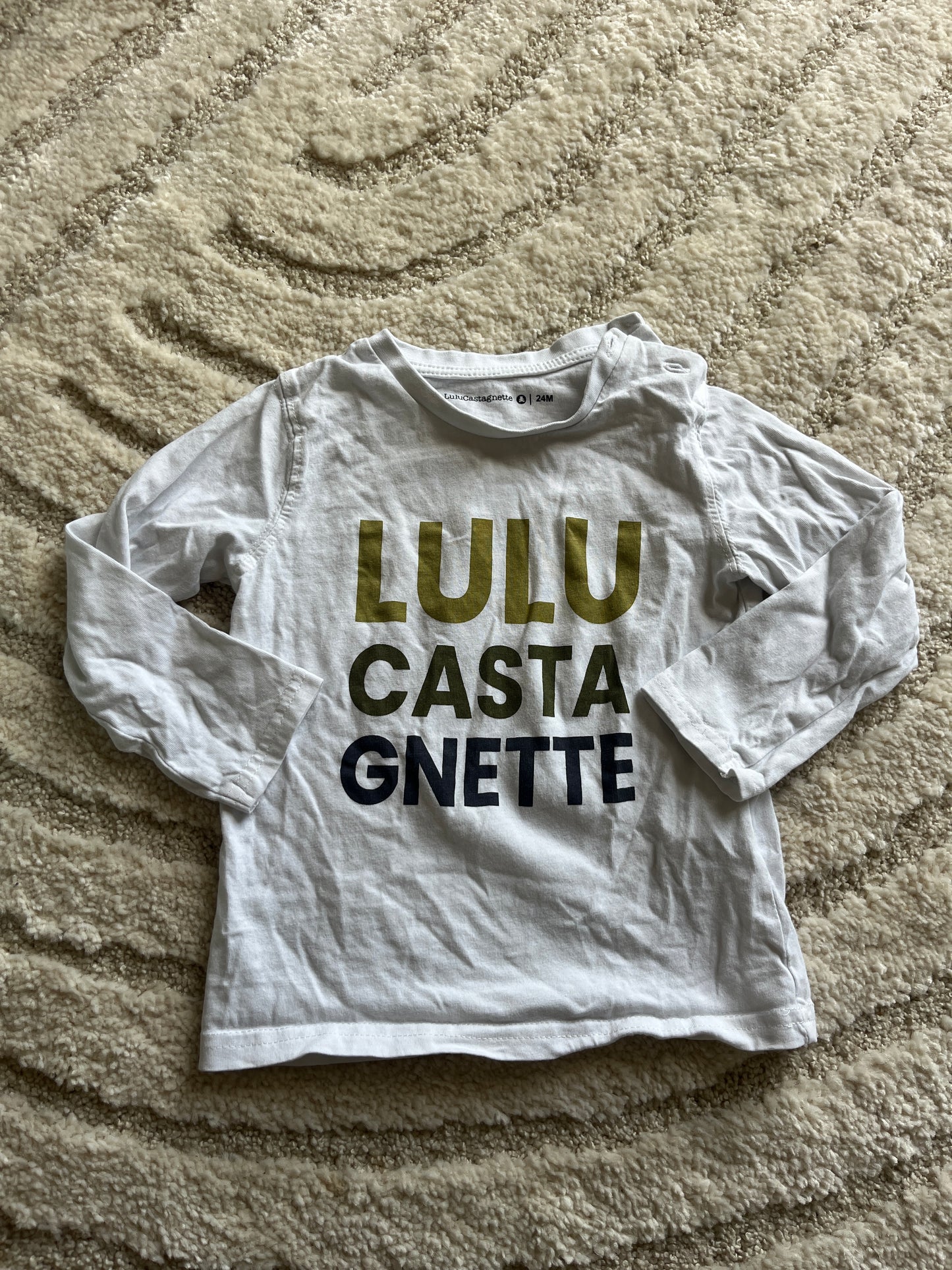 T-shirt à manches longues blanc Lulu Castagnette - 24 mois