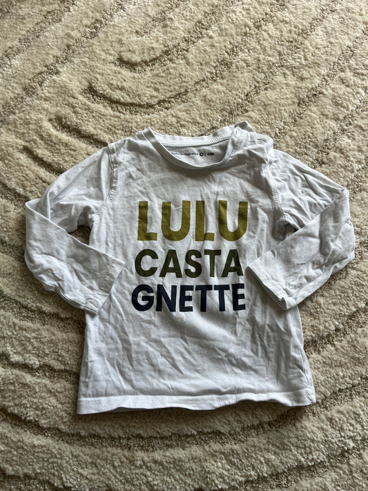 T-shirt à manches longues blanc Lulu Castagnette - 24 mois