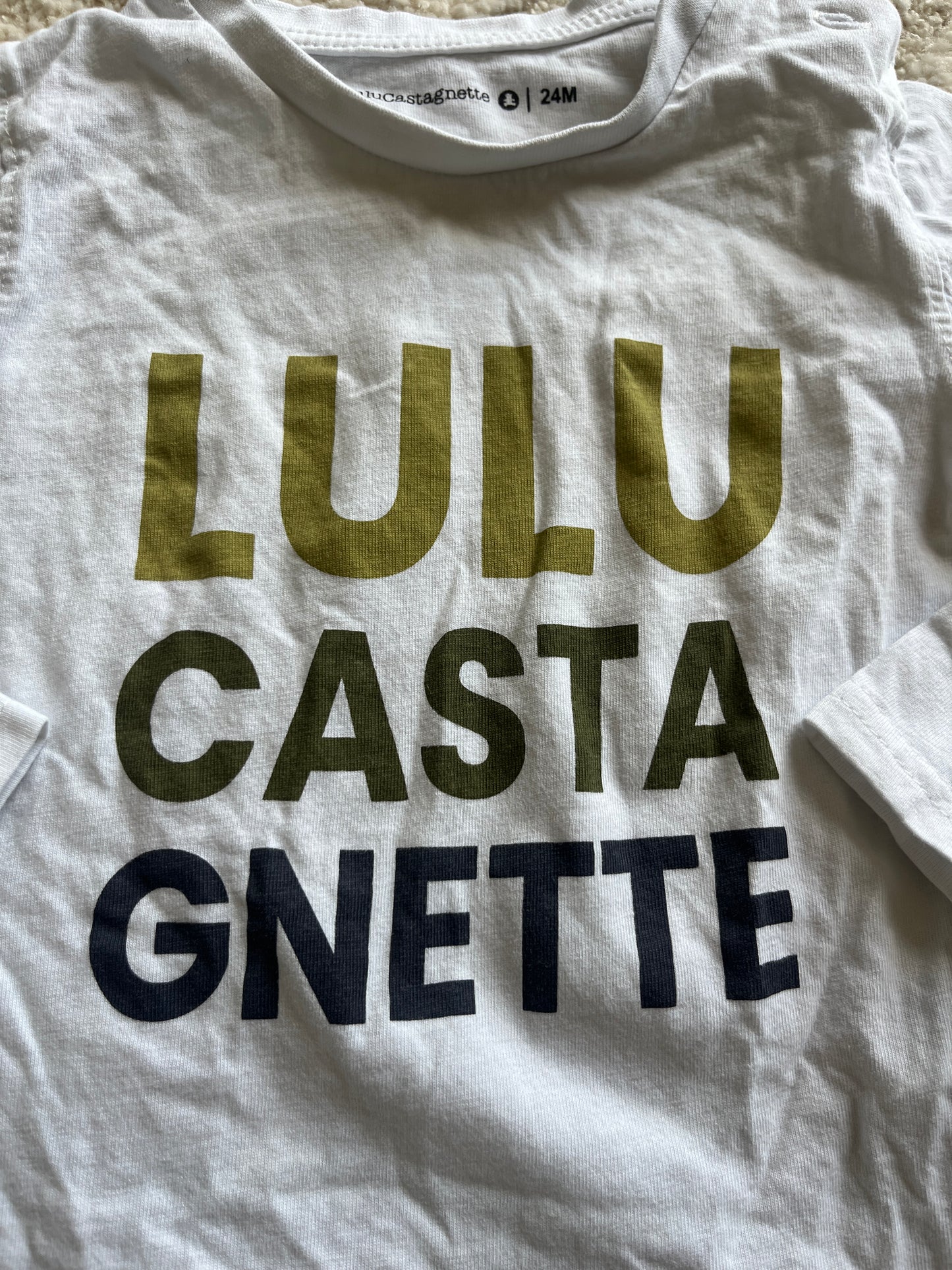 T-shirt à manches longues blanc Lulu Castagnette - 24 mois